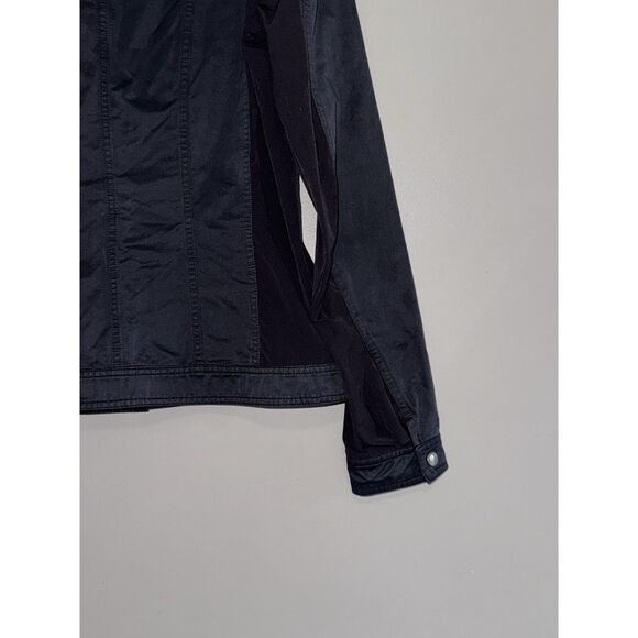 Kuhl Womens Luna Moto Jacket Canvas Dark Gray Black Snaps Stretch Panels Medium - Picture 7 of 15